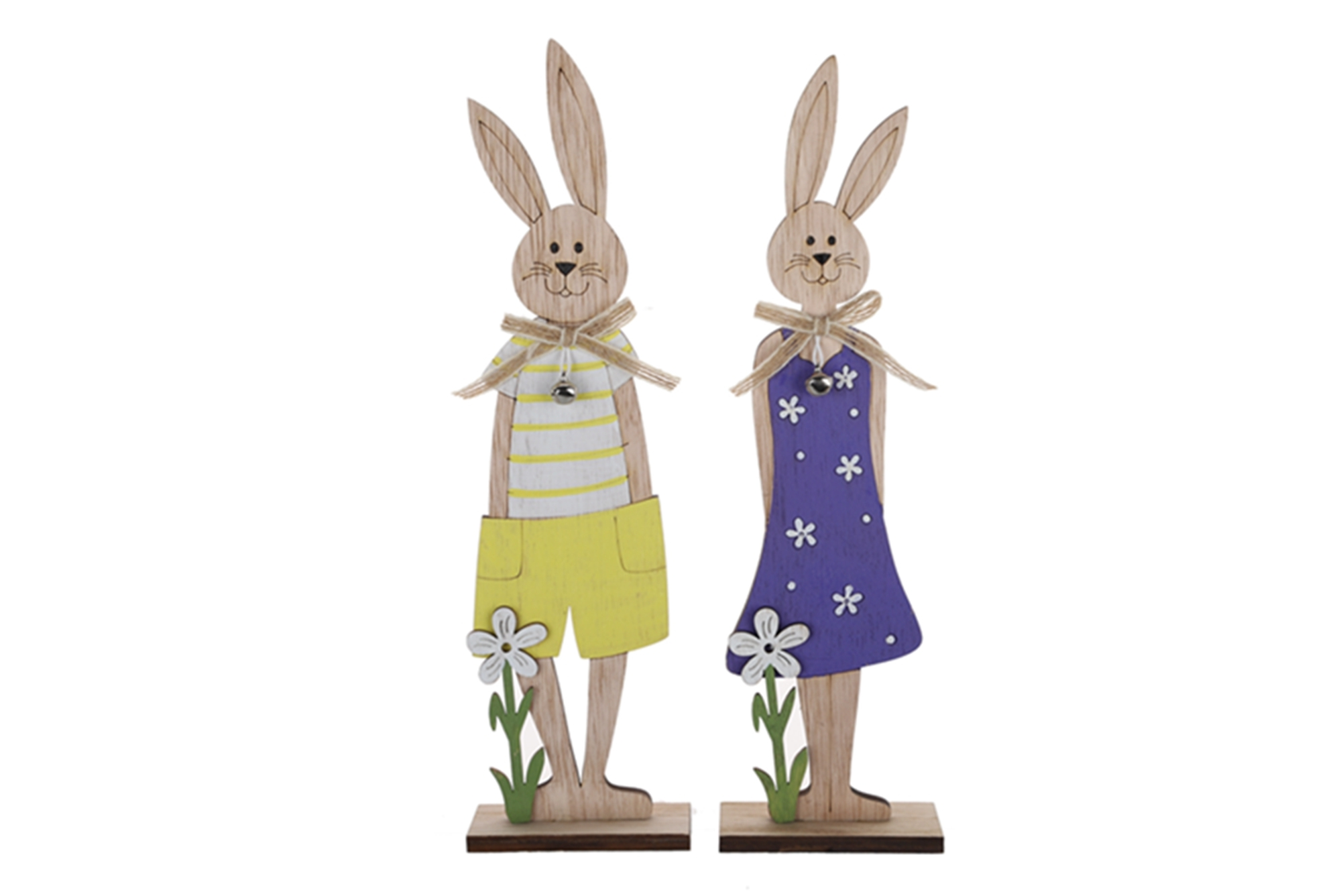 Adorno de escritorio de conejo de madera de Pascua, decoración de primavera para el hogar, adorno de conejo 1