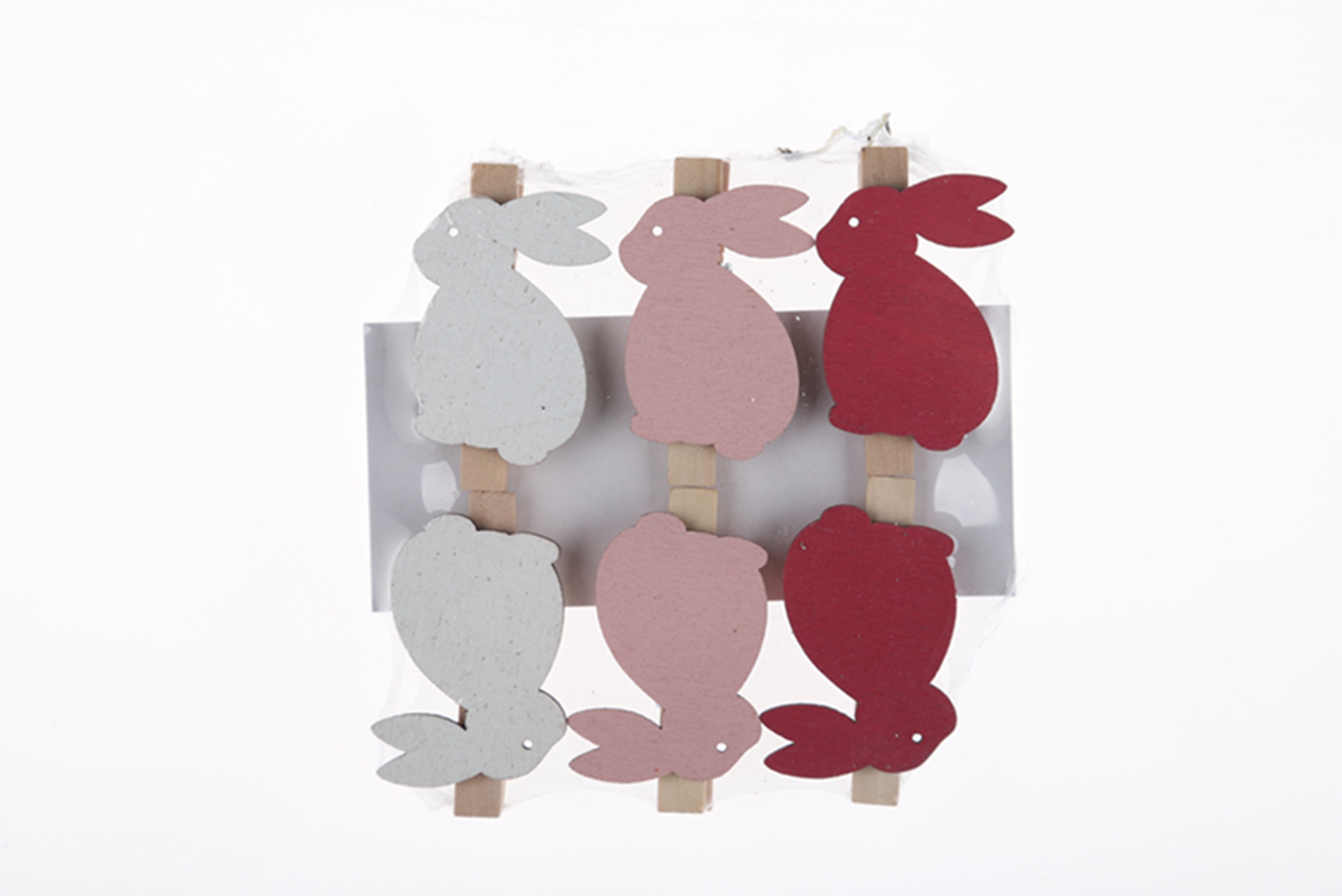 6PCS Easter Colorful Bunny Clips Photo Clips Postcards Clothes Pins Wooden Clips Wooden Crafts 3