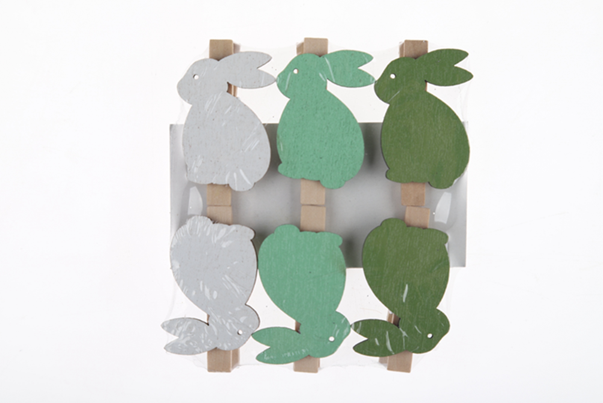 6PCS Easter Colorful Bunny Clips Photo Clips Postcards Clothes Pins Wooden Clips Wooden Crafts 7