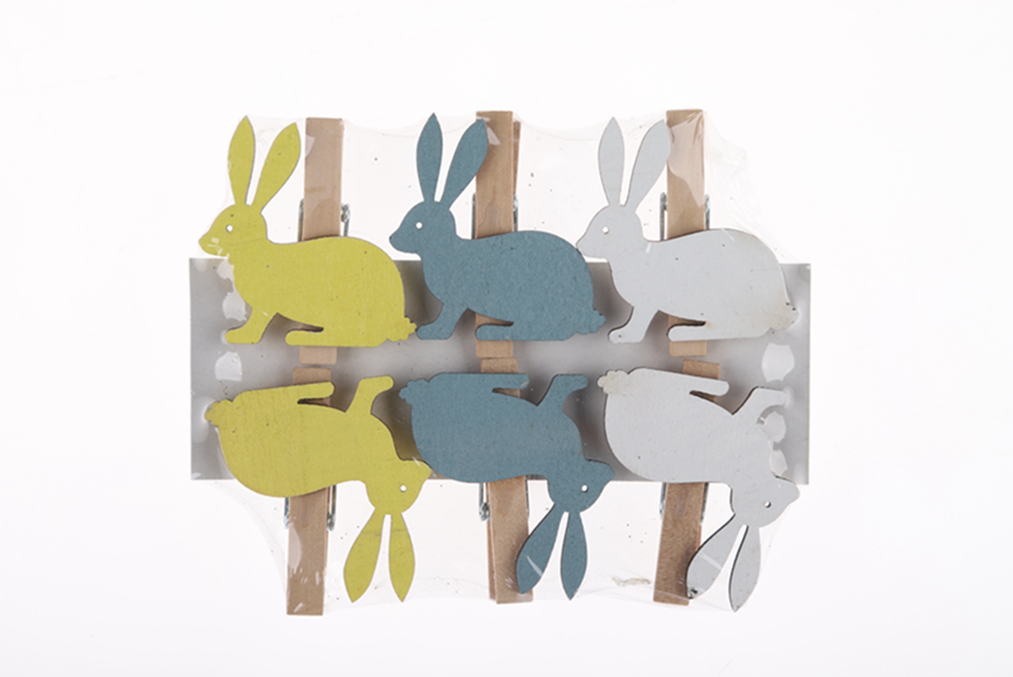 6PCS Easter Colorful Bunny Clips Photo Clips Postcards Clothes Pins Wooden Clips Wooden Crafts 4