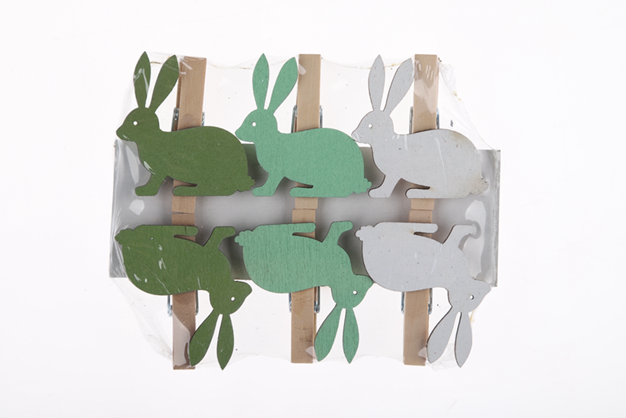 6PCS Easter Colorful Bunny Clips Photo Clips Postcards Clothes Pins Wooden Clips Wooden Crafts 6