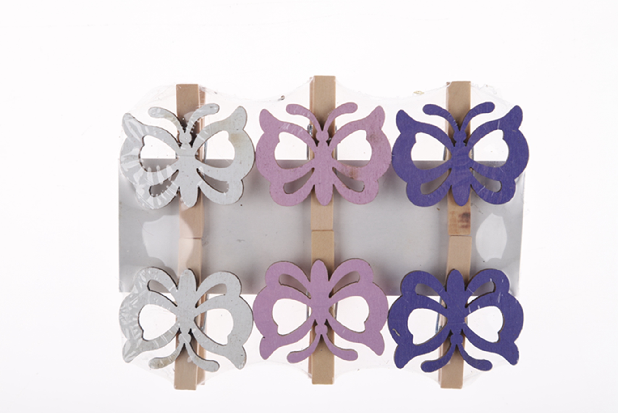 6PCS Spring Butterfly Wooden Jacket Clip Photo Clip Postcard Clip Easter Wooden Craft 4
