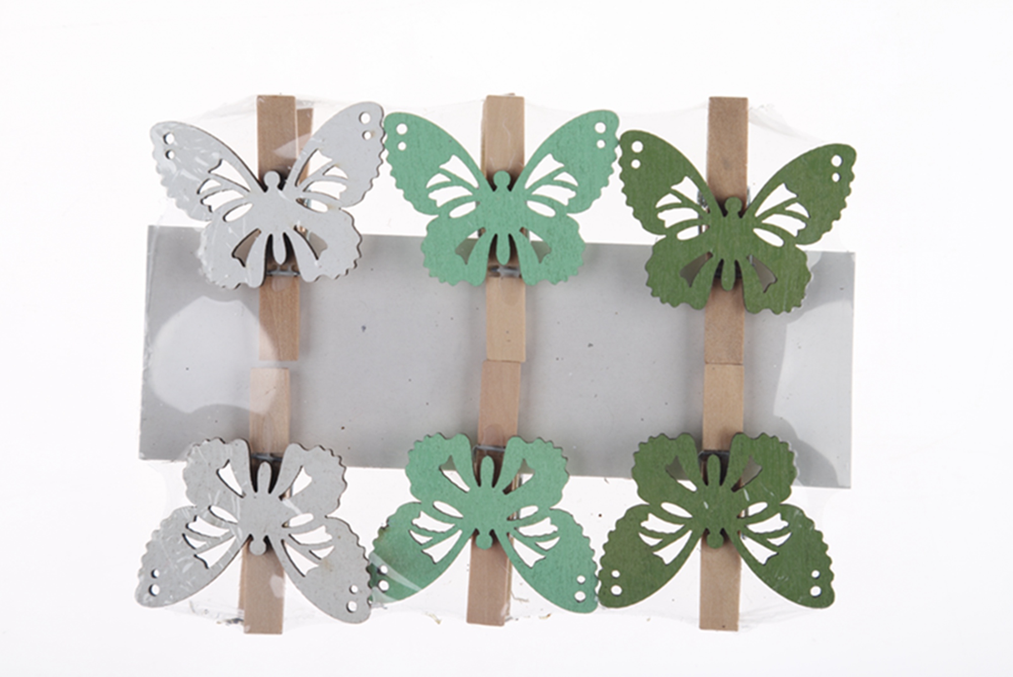6PCS Spring Butterfly Wooden Jacket Clip Photo Clip Postcard Clip Easter Wooden Craft 7