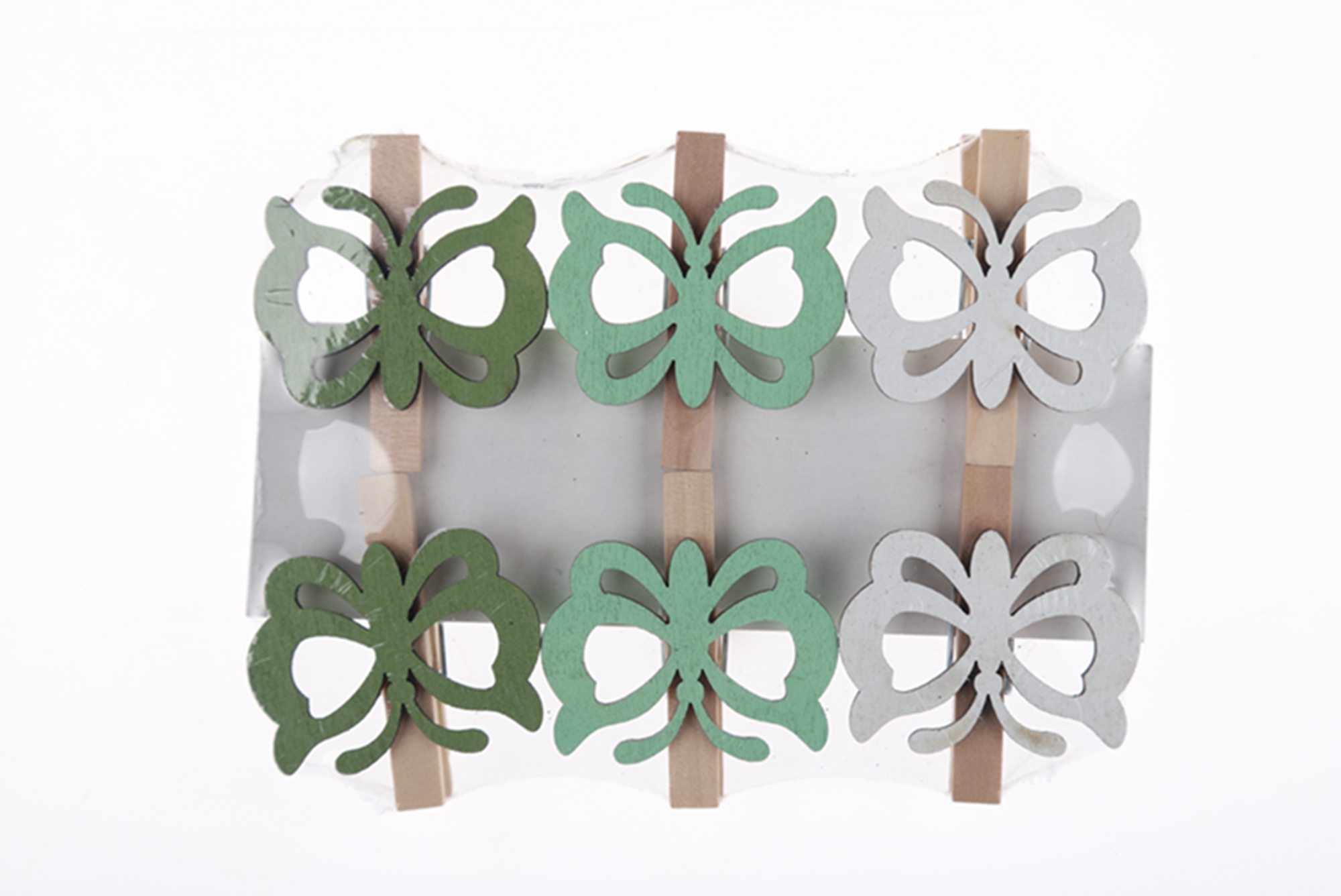 6PCS Spring Butterfly Wooden Jacket Clip Photo Clip Postcard Clip Easter Wooden Craft 8