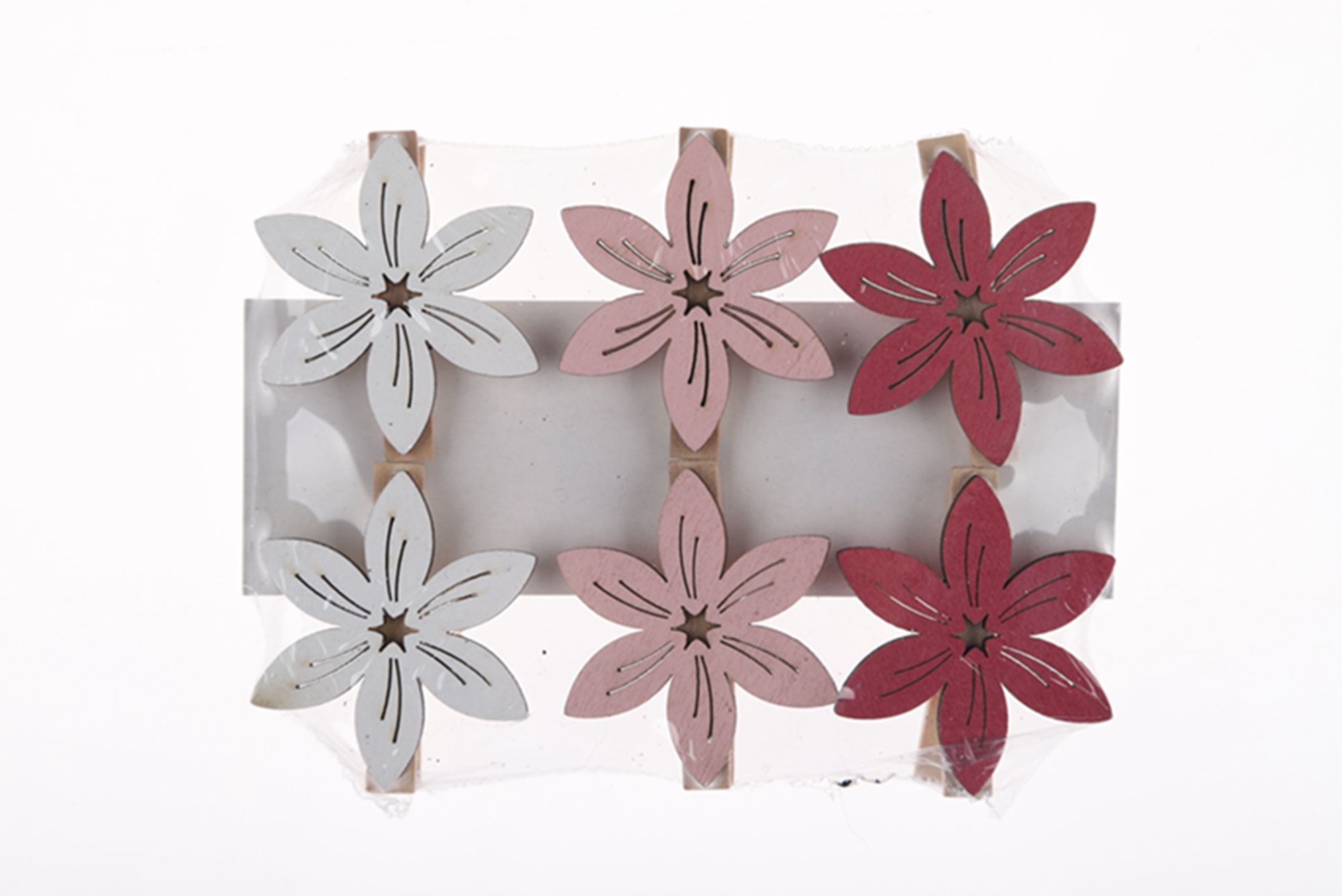 6 pinzas de madera para chaqueta con diseño de flores de primavera, pinzas para fotos, pinzas para postales, manualidades de madera de Pascua 2