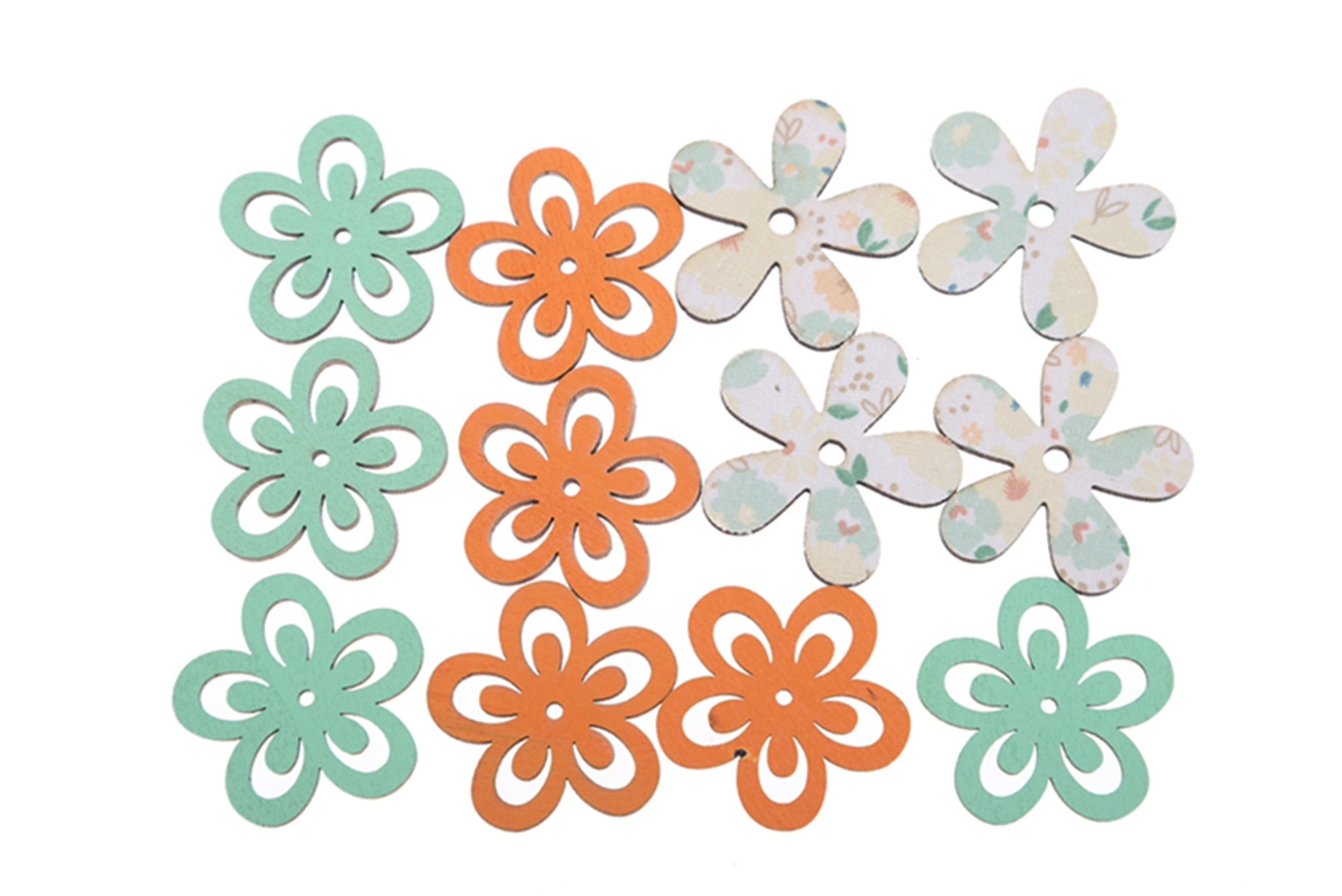 12 adornos de madera calados con flores de primavera para Pascua, decoración del hogar y fiestas. 1
