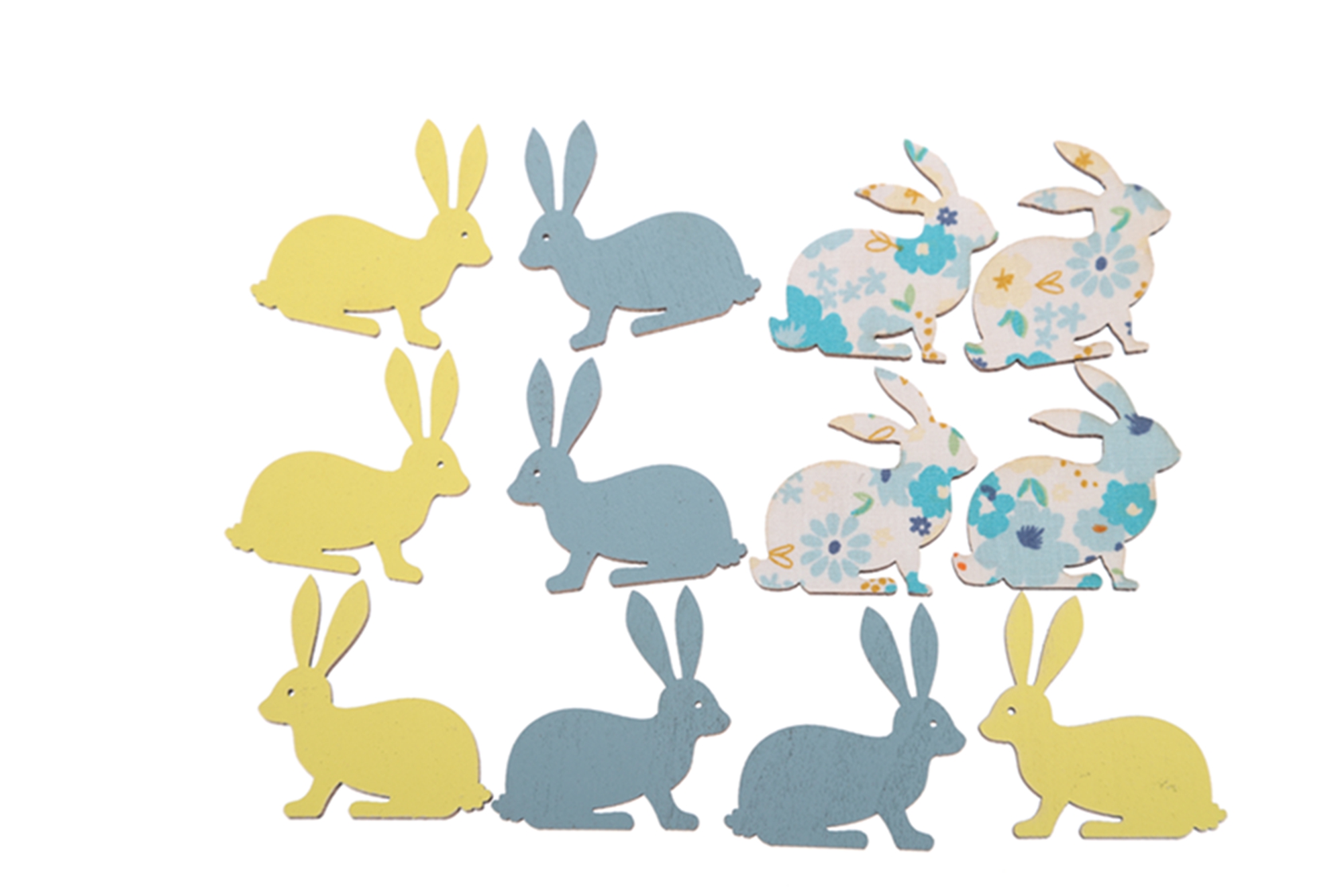 12PCS Easter Wooden Animal Cutout Ornaments Spring Wooden Ornaments Home Decorations 7