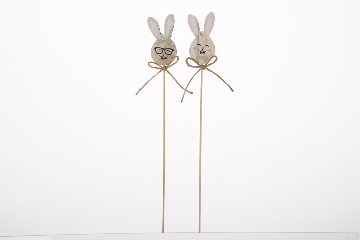 Easter Bunny Picks Wooden Cuttings Spring Home Decorations Easter Craft Supplier 4