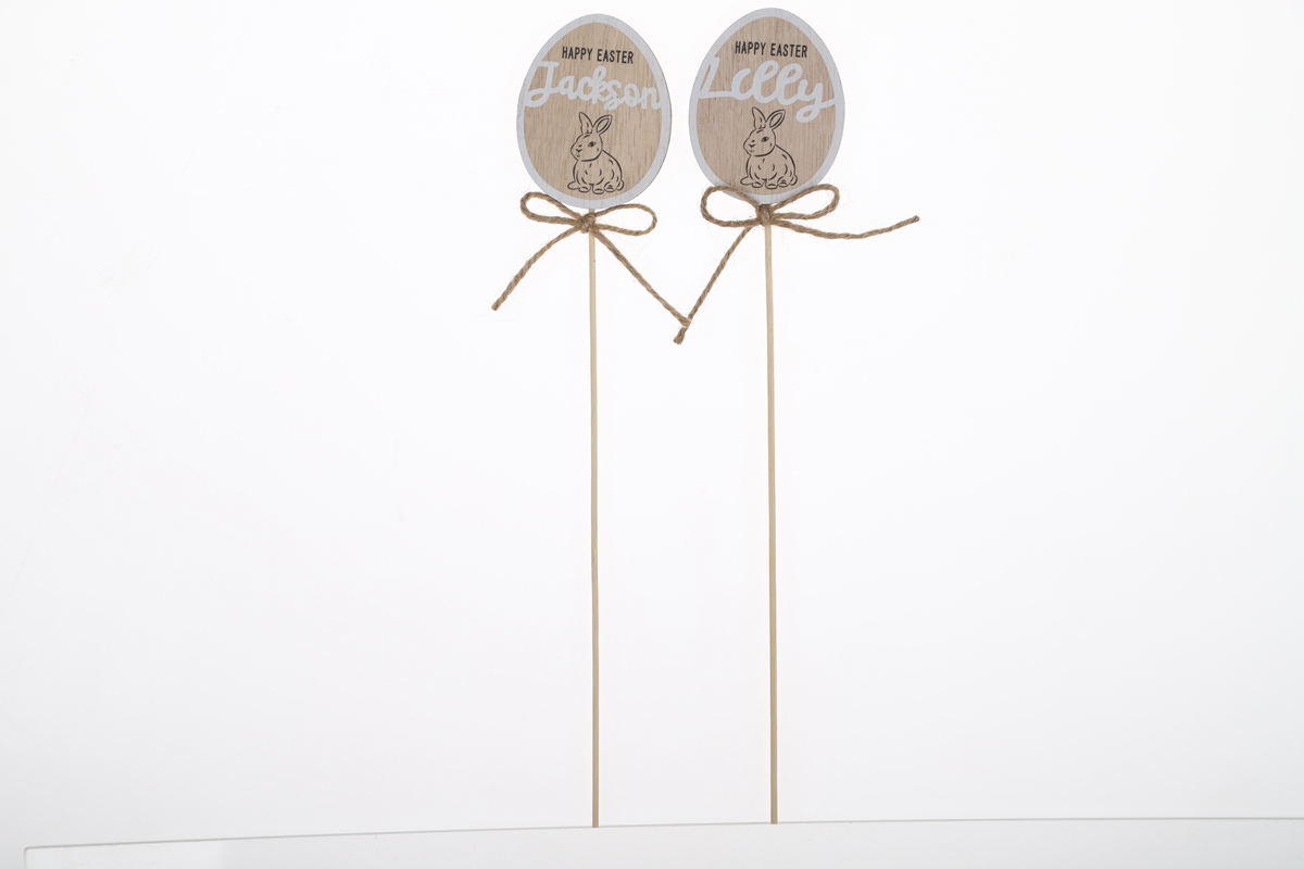 Easter Bunny Picks Wooden Cuttings Spring Home Decorations Easter Craft Supplier 5