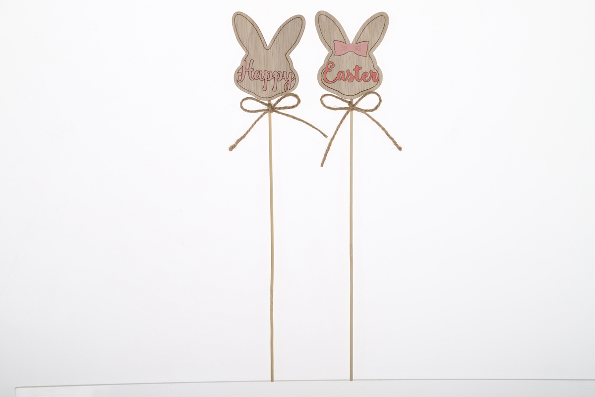 Easter Bunny Picks Wooden Cuttings Spring Home Decorations Easter Craft Supplier 3