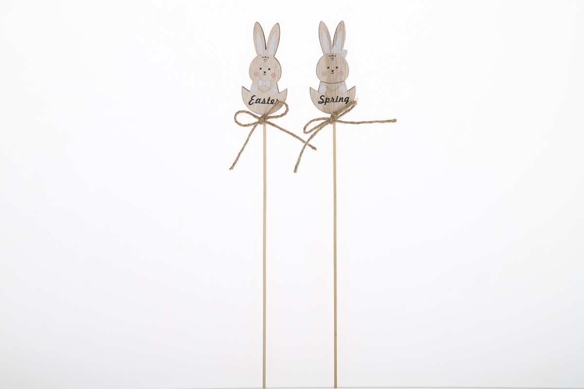 Easter Bunny Picks Wooden Cuttings Spring Home Decorations Easter Craft Supplier 6