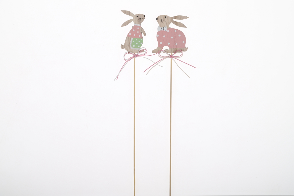Easter Bunny Picks Wooden Cuttings Spring Home Decorations Easter Craft Supplier 7