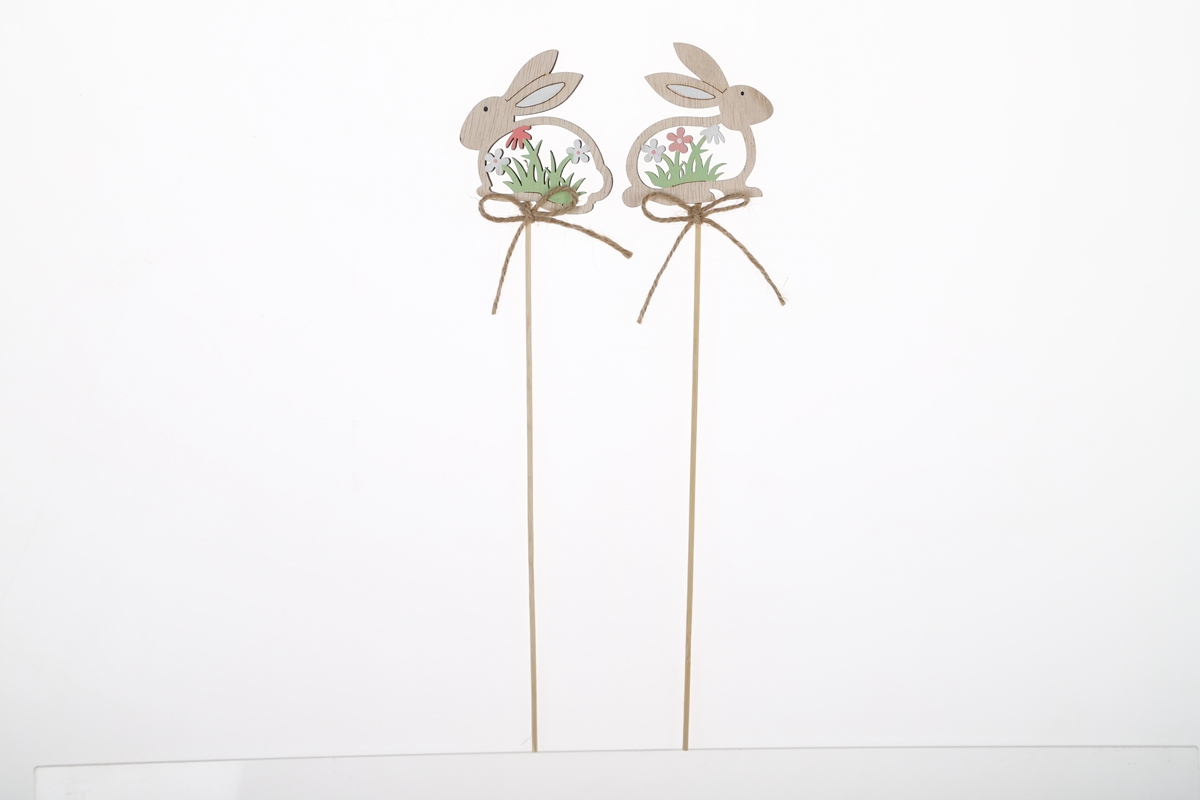 Easter Bunny Picks Wooden Cuttings Spring Home Decorations Easter Craft Supplier 8