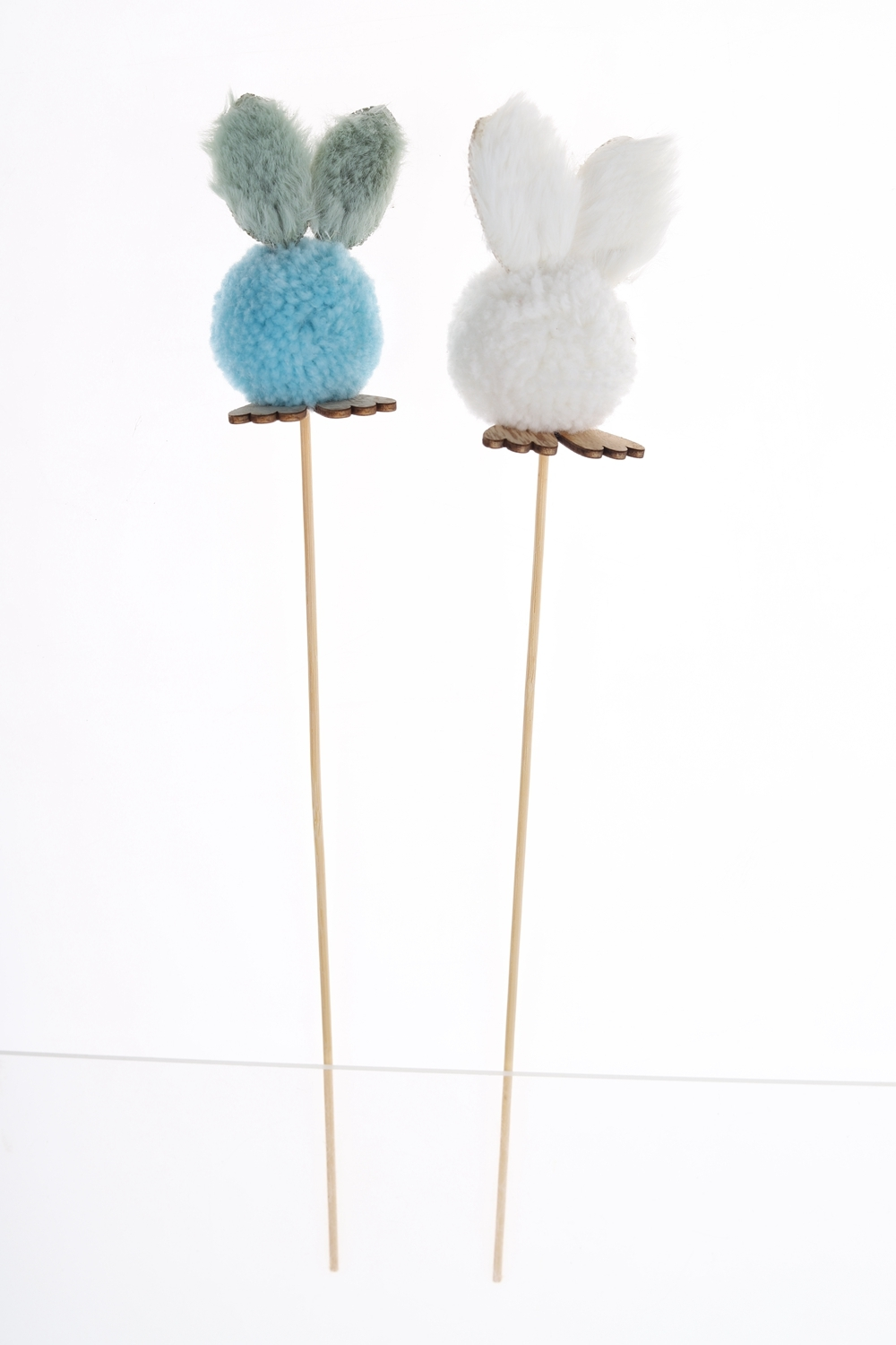 Ostern Plüsch Kaninchen Picks Frühling Holz Home Dekorationen Holz Produkte Lieferant 1