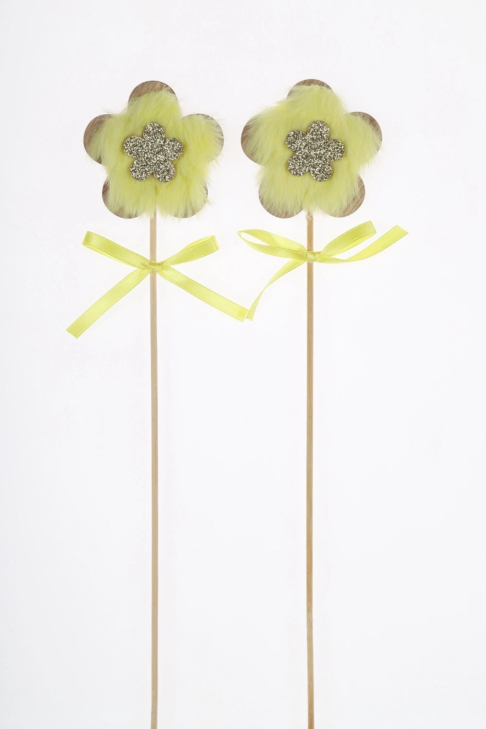 Frühling Plüsch Blumen Stecklinge Plüsch Schmetterling Ostern Holz Home Dekorationen Holz Produkte Lieferant 1