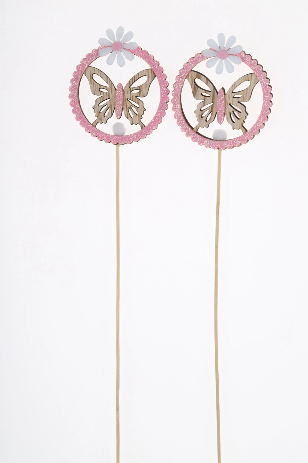 Palillos de conejito de Pascua, púas de libélula, púas de mariposa, decoraciones de carpintería de primavera, decoraciones para fiestas 1