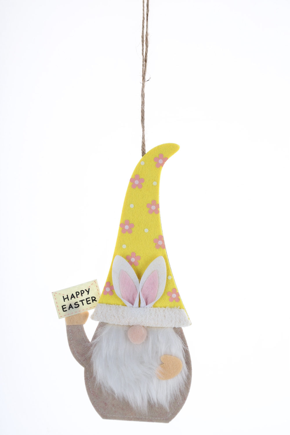 Colgante de gnomo de fieltro de Pascua, colgante de madera de pared de anciano nórdico de primavera, suministros de decoración para el hogar para fiestas de Pascua de primavera 1