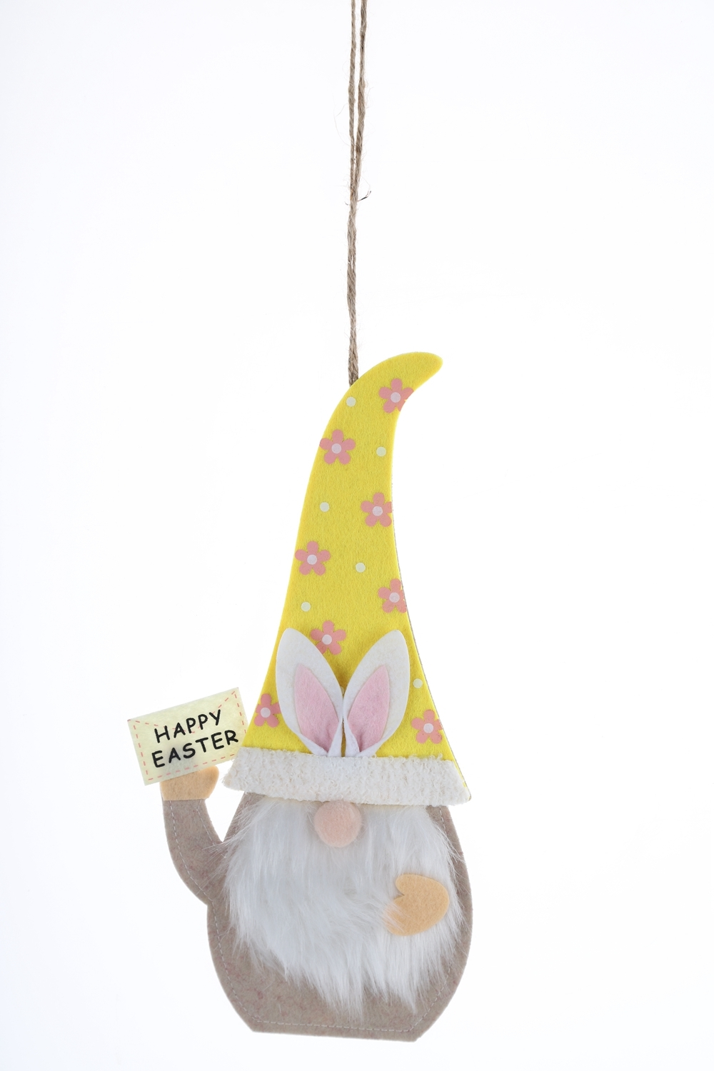 Colgante de gnomo de fieltro de Pascua, colgante de madera de pared de anciano nórdico de primavera, suministros de decoración para el hogar para fiestas de Pascua de primavera 1