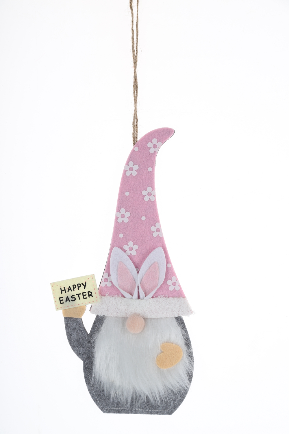 Colgante de gnomo de fieltro de Pascua, colgante de madera de pared de anciano nórdico de primavera, suministros de decoración para el hogar para fiestas de Pascua de primavera 5