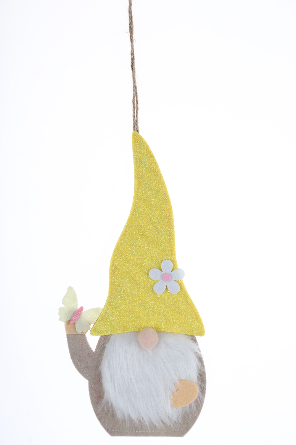 Colgante de gnomo de fieltro de Pascua, colgante de madera de pared de anciano nórdico de primavera, suministros de decoración para el hogar para fiestas de Pascua de primavera 9