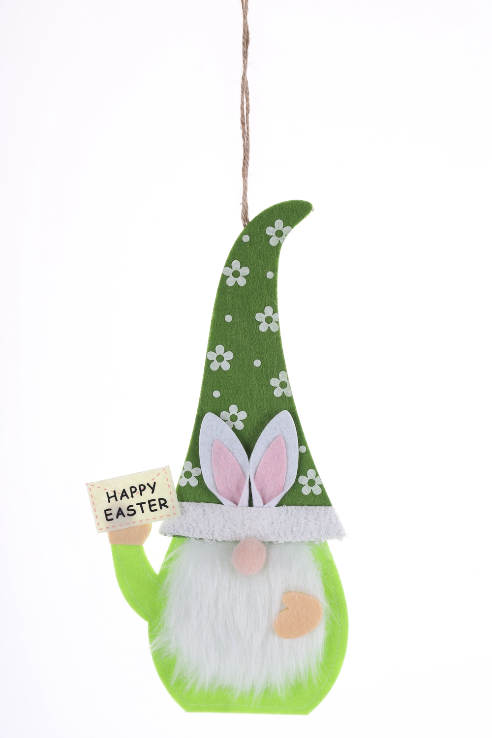 Colgante de gnomo de fieltro de Pascua, colgante de madera de pared de anciano nórdico de primavera, suministros de decoración para el hogar para fiestas de Pascua de primavera 8