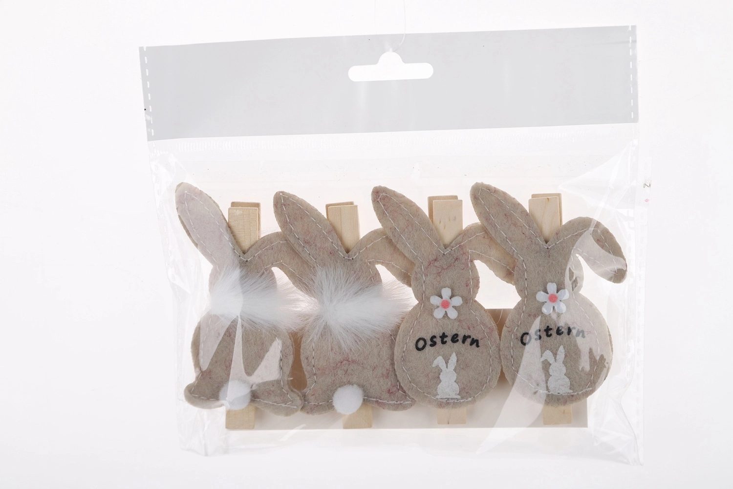 4 piezas/juego de pinzas de madera decorativas para conejos de Pascua, pinzas para ropa, pinzas para fotos, pinzas para ropa, pinzas para postales y manualidades. 1