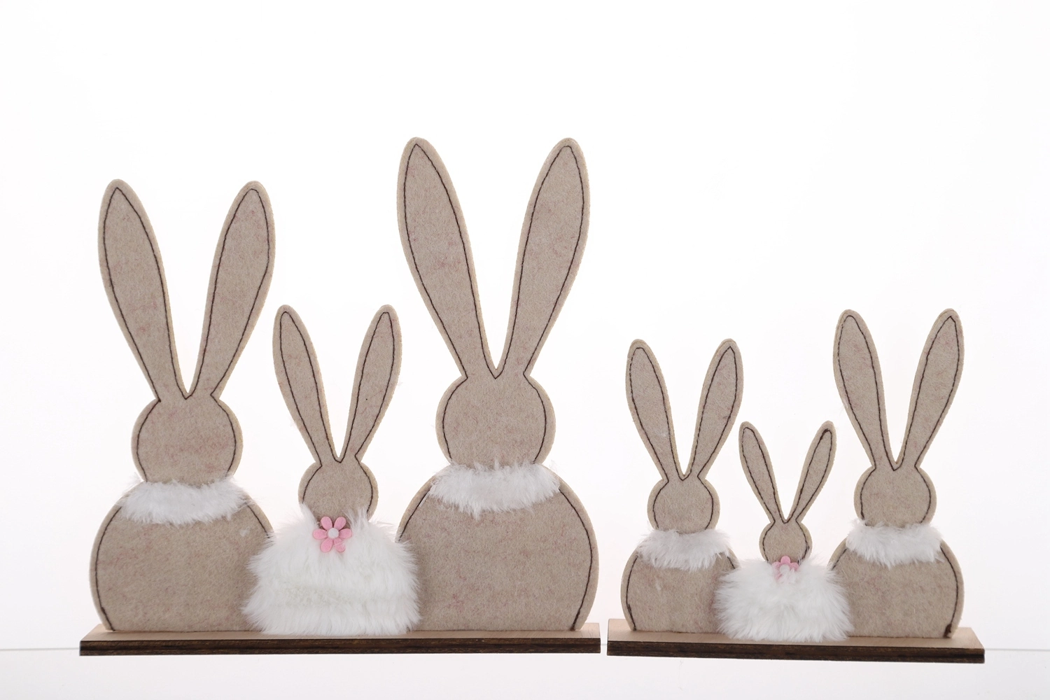 Easter Colorful Rabbit Ornament Felt Wooden Desk Ornament Spring Woodwork Office Home Decor 1