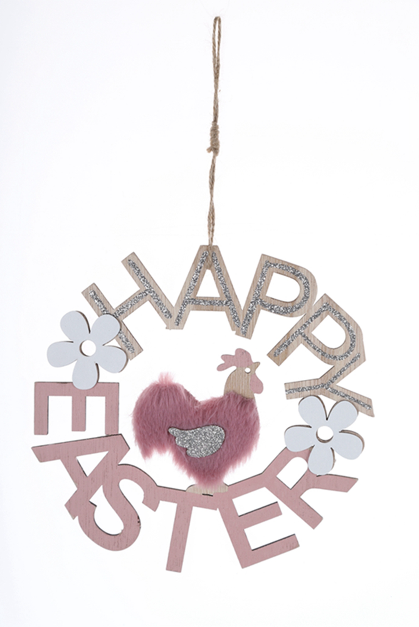 Adornos de Pascua: Pollitos de madera para el hogar, colgantes decorativos de madera con cuerda. 10