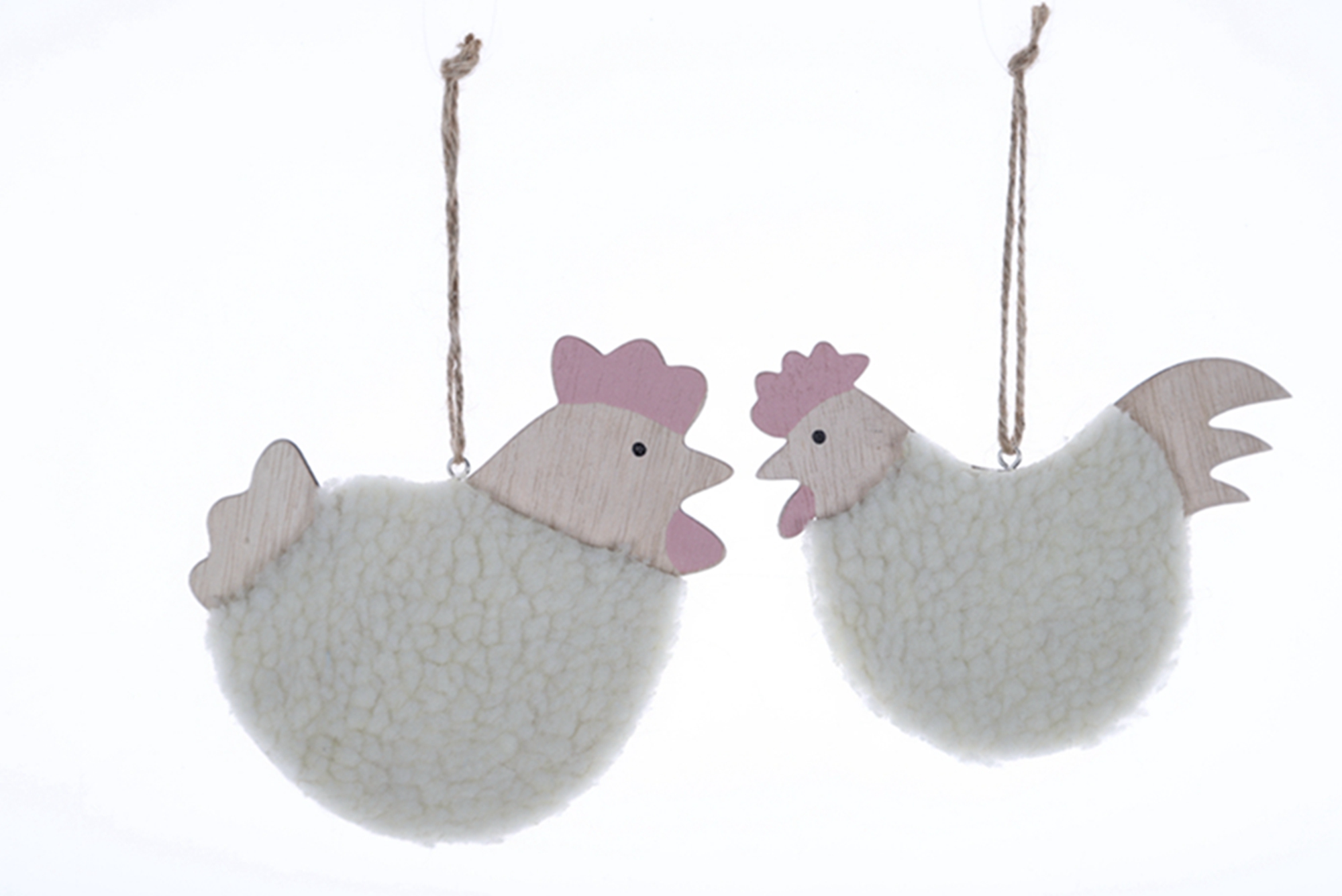 Adornos de Pascua: Pollitos de madera para el hogar, colgantes decorativos de madera con cuerda. 8