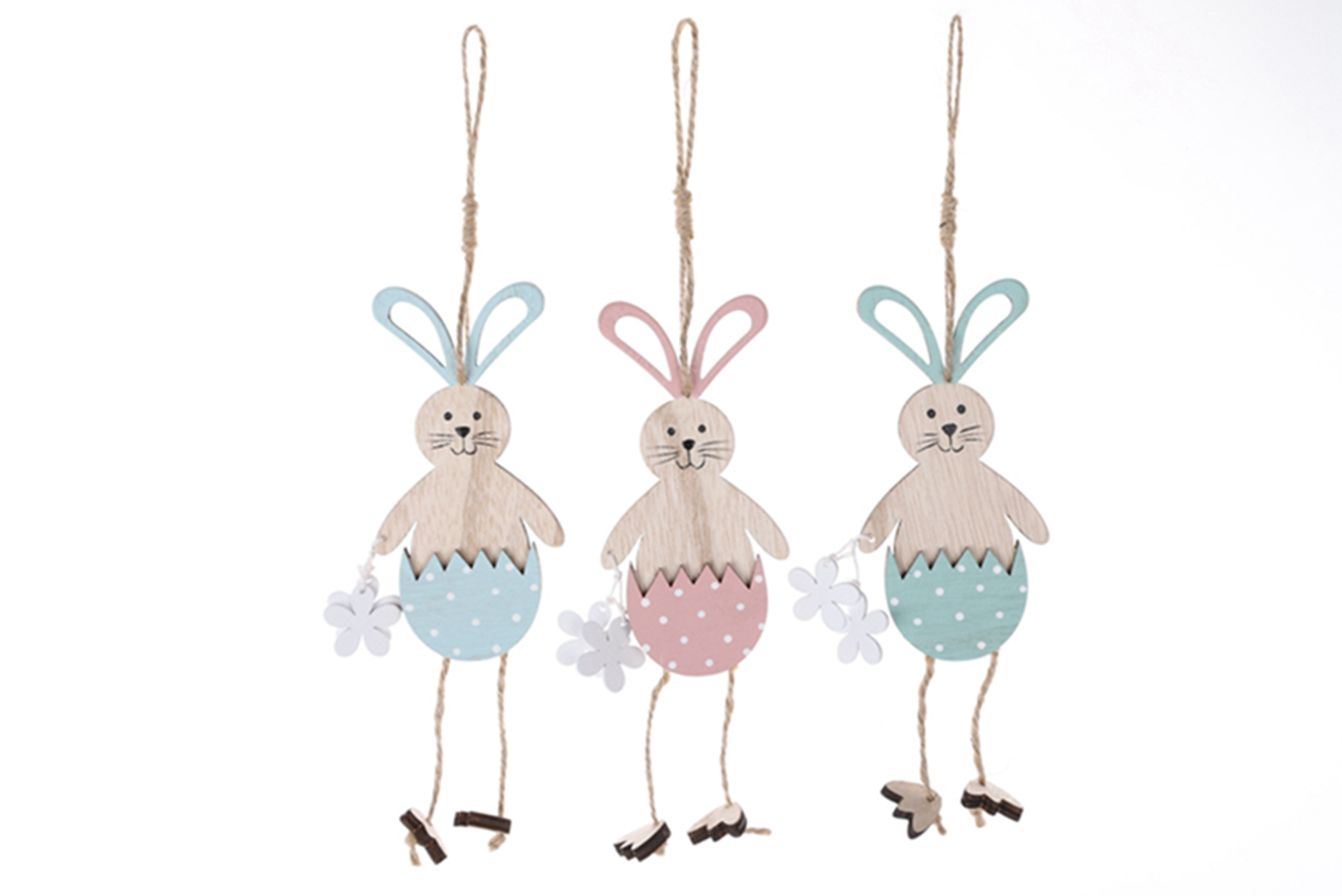 Juego de adornos de conejo de Pascua de madera para colgar, manualidades de madera, animales, dormitorio, suministros para fiestas, regalos navideños 1