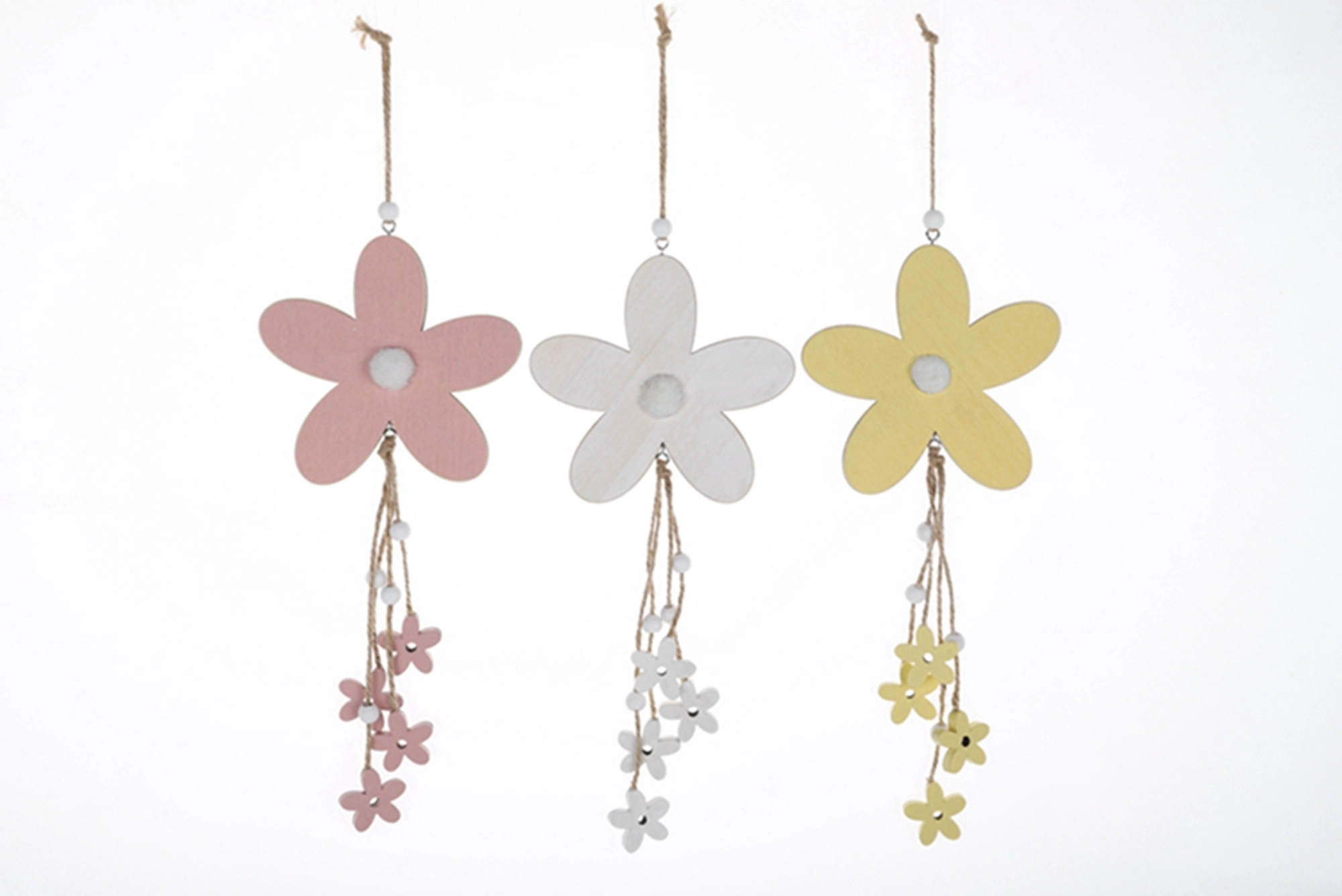 Colgante de flor de Pascua, pájaro de madera de primavera, decoración festiva para el hogar 1