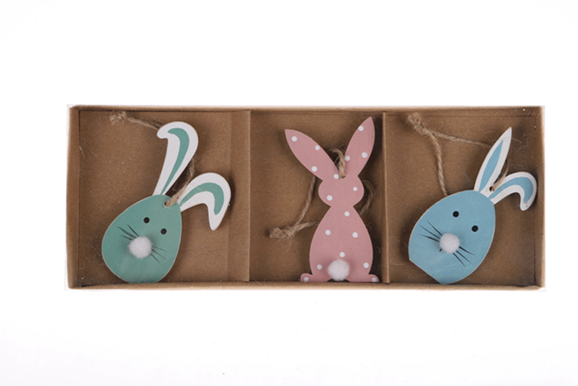 Adornos colgantes de conejito de Pascua, suministros para fiestas, manualidades, decoraciones colgantes de madera 1