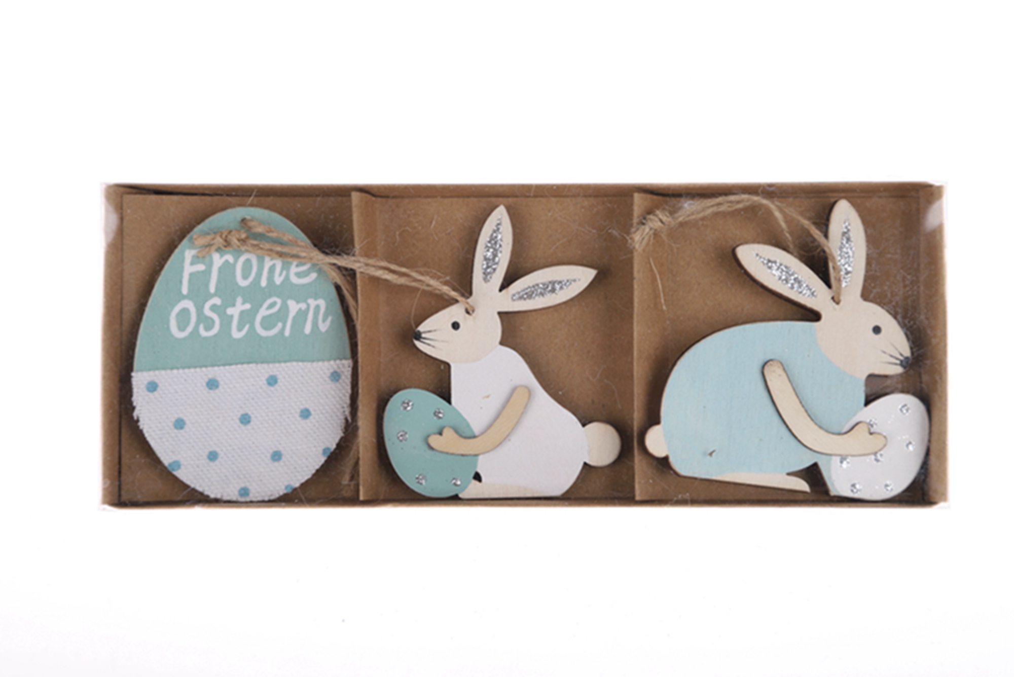 Adornos colgantes de conejito de Pascua, suministros para fiestas, manualidades, decoraciones colgantes de madera 3