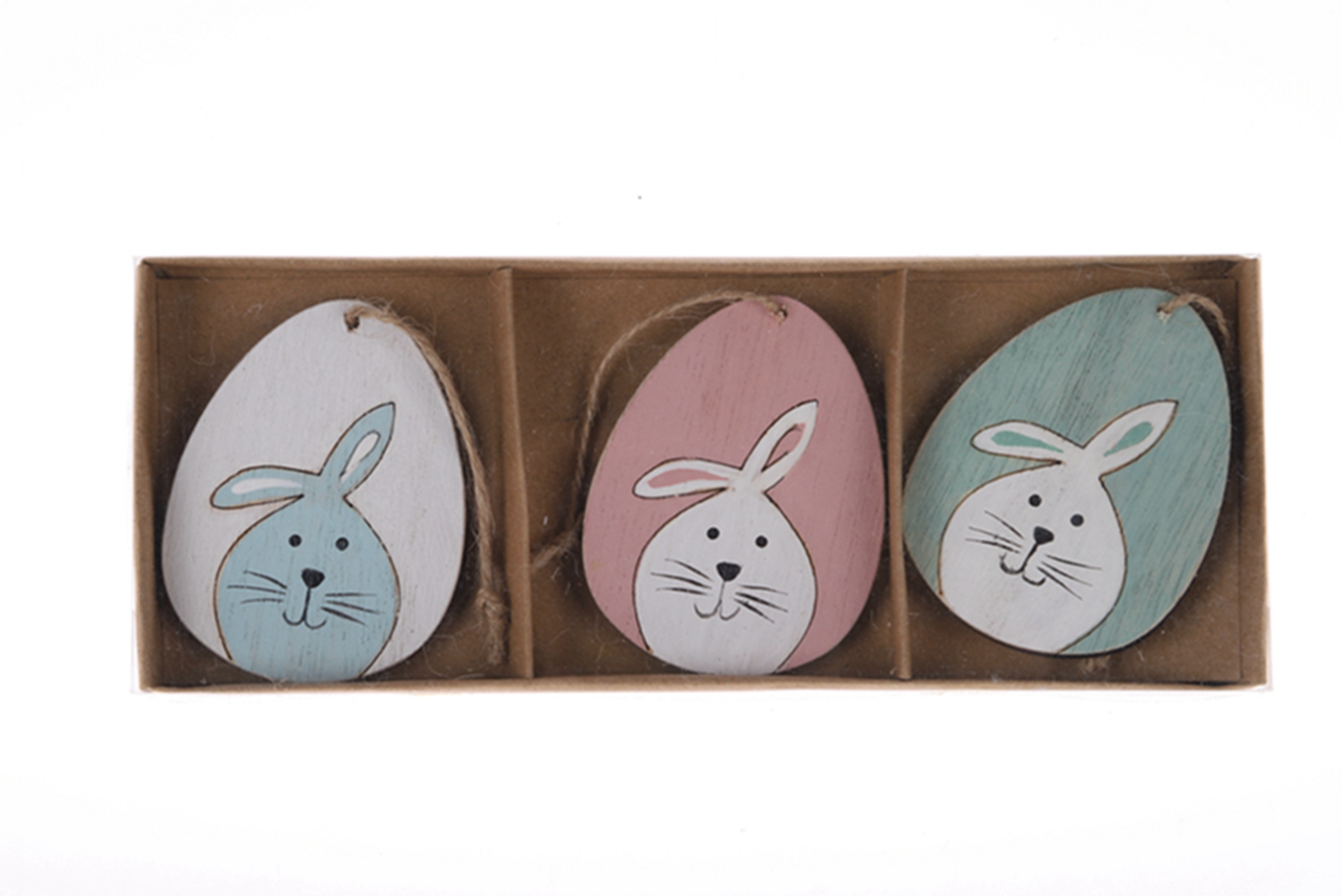 Adornos colgantes de conejito de Pascua, suministros para fiestas, manualidades, decoraciones colgantes de madera 2