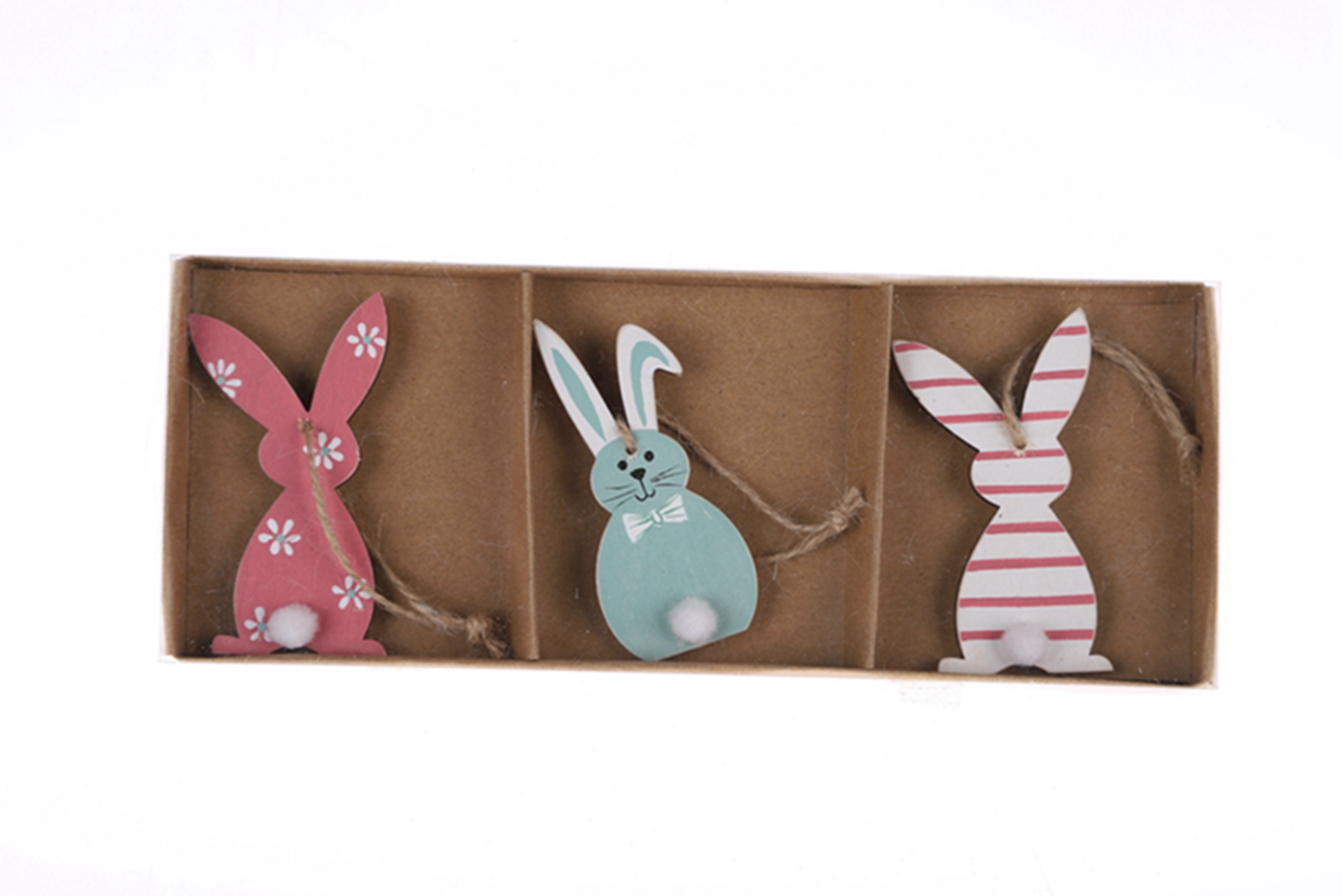 Adornos colgantes de conejito de Pascua, suministros para fiestas, manualidades, decoraciones colgantes de madera 4