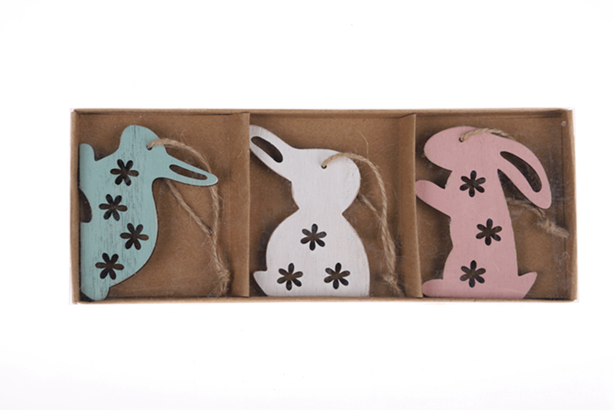 Adornos colgantes de conejito de Pascua, suministros para fiestas, manualidades, decoraciones colgantes de madera 7