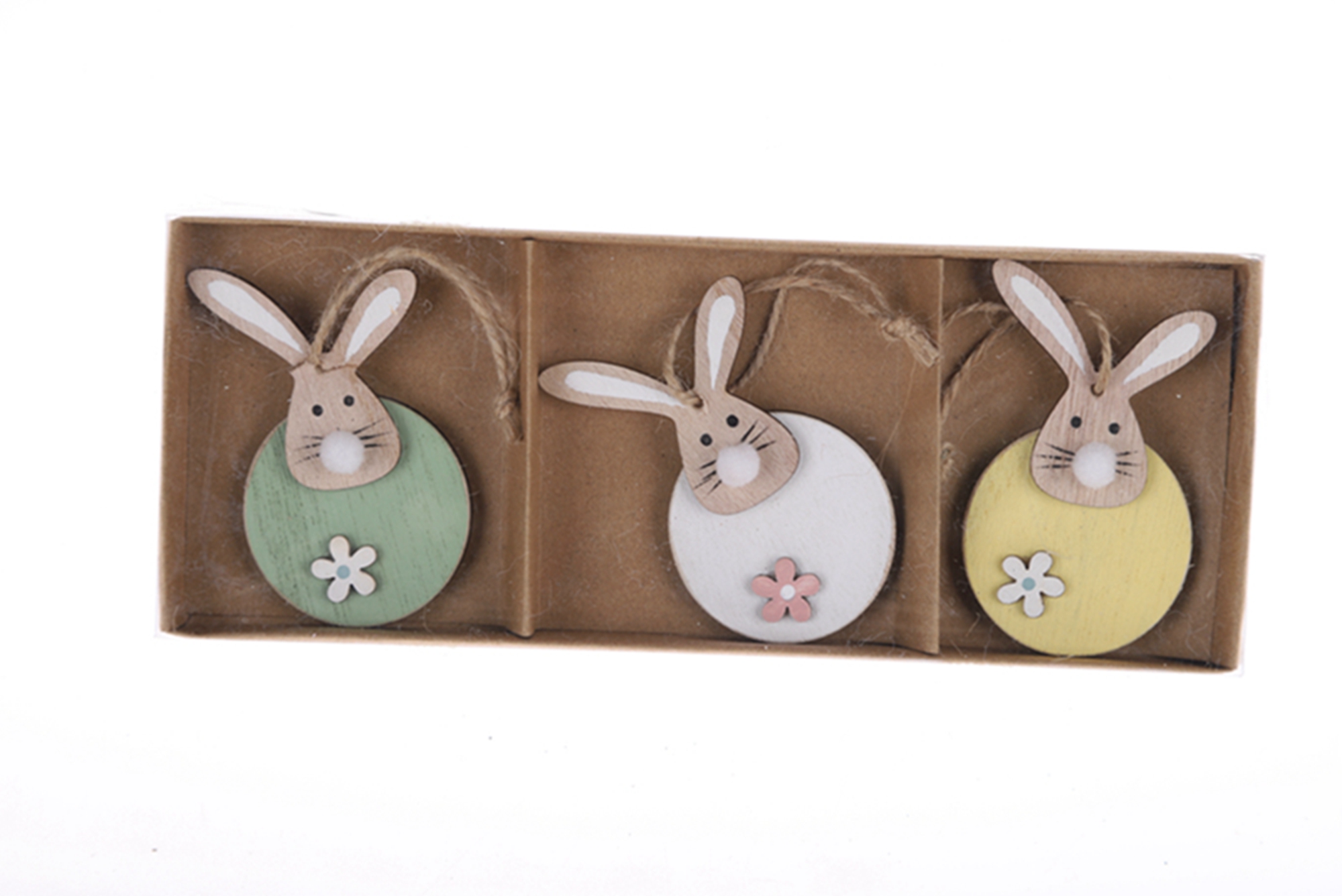 Adornos colgantes de conejito de Pascua, suministros para fiestas, manualidades, decoraciones colgantes de madera 8