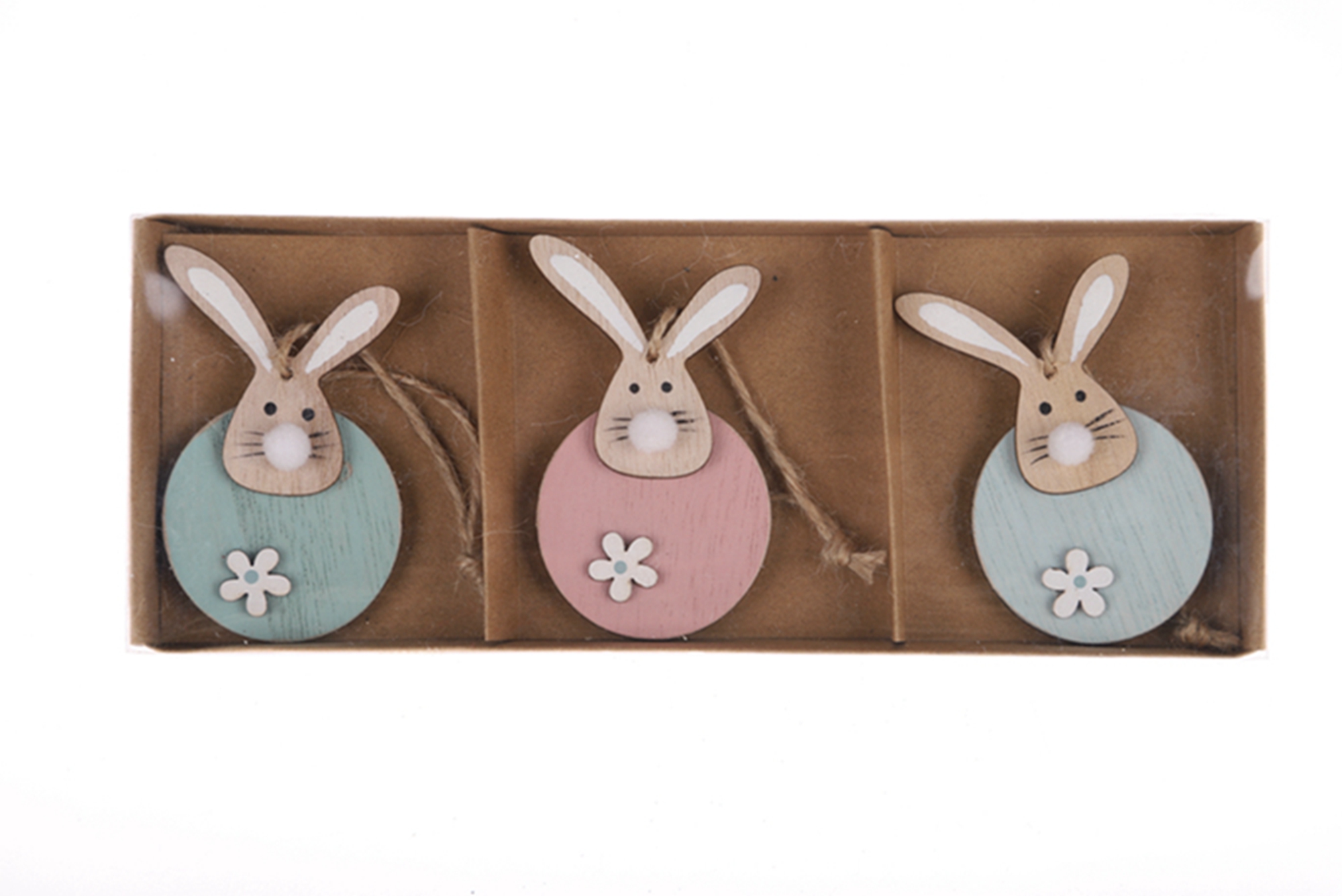 Adornos colgantes de conejito de Pascua, suministros para fiestas, manualidades, decoraciones colgantes de madera 10
