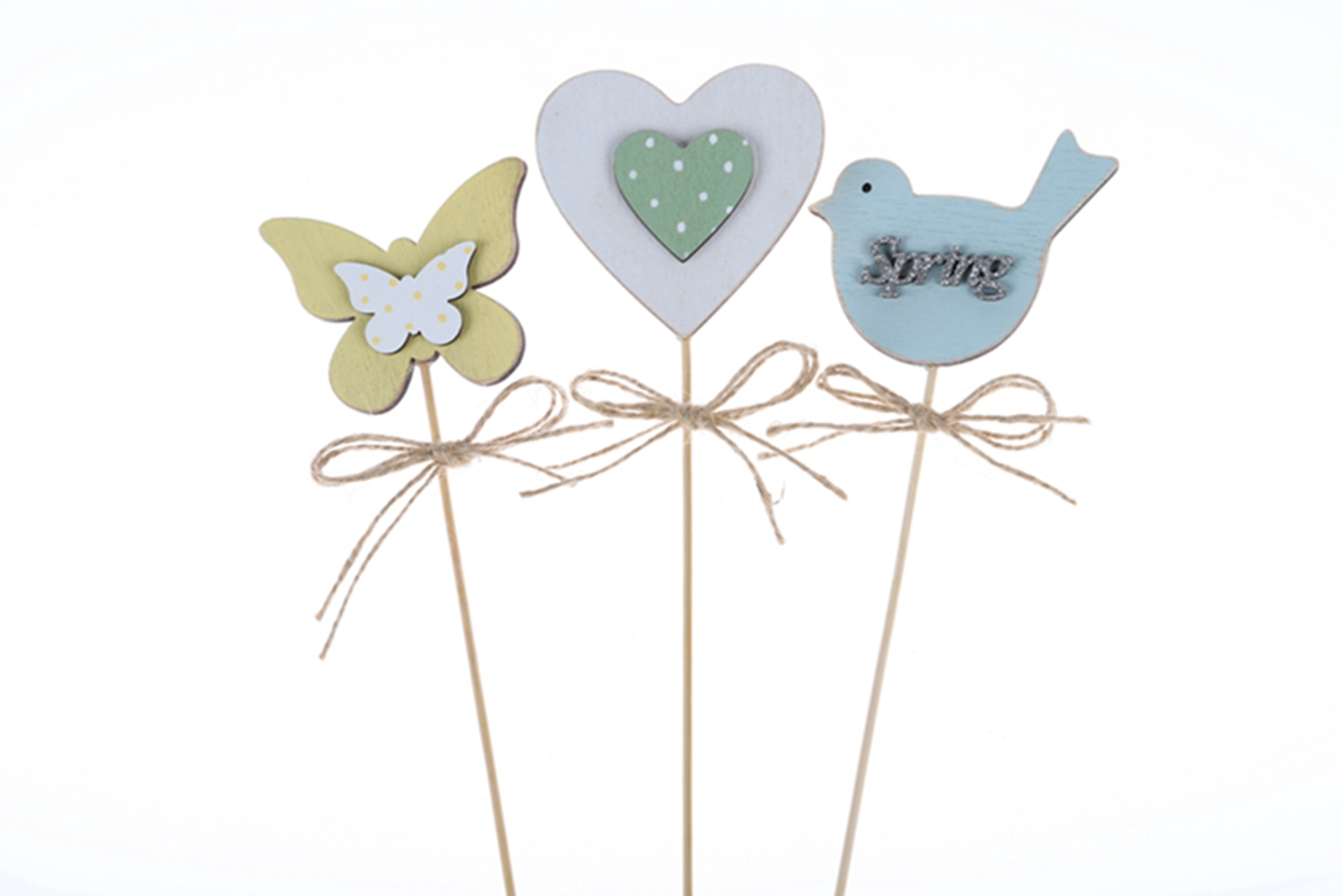 Palillos de madera de primavera Esquejes de amor Palillos de flores Palillos de mariposas Decoraciones para el hogar 1