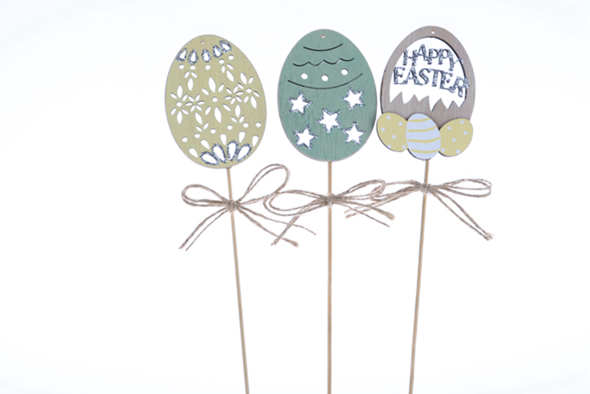 Palillos de madera de primavera, palillos de pollitos, palillos de huevos de Pascua, decoraciones para el hogar 3
