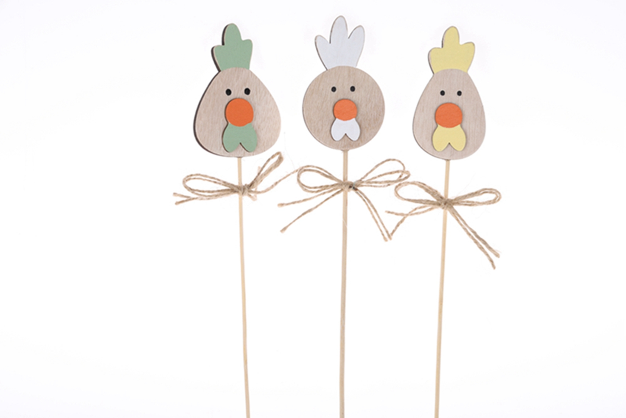 Palillos de madera de primavera, palillos de pollitos, palillos de huevos de Pascua, decoraciones para el hogar 1