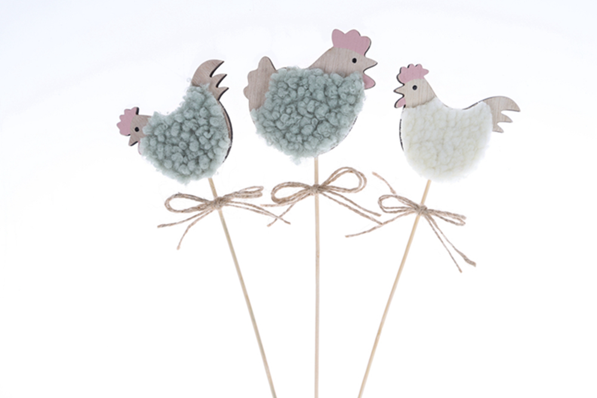 Palillos de madera de primavera, palillos de pollitos, palillos de huevos de Pascua, decoraciones para el hogar 6