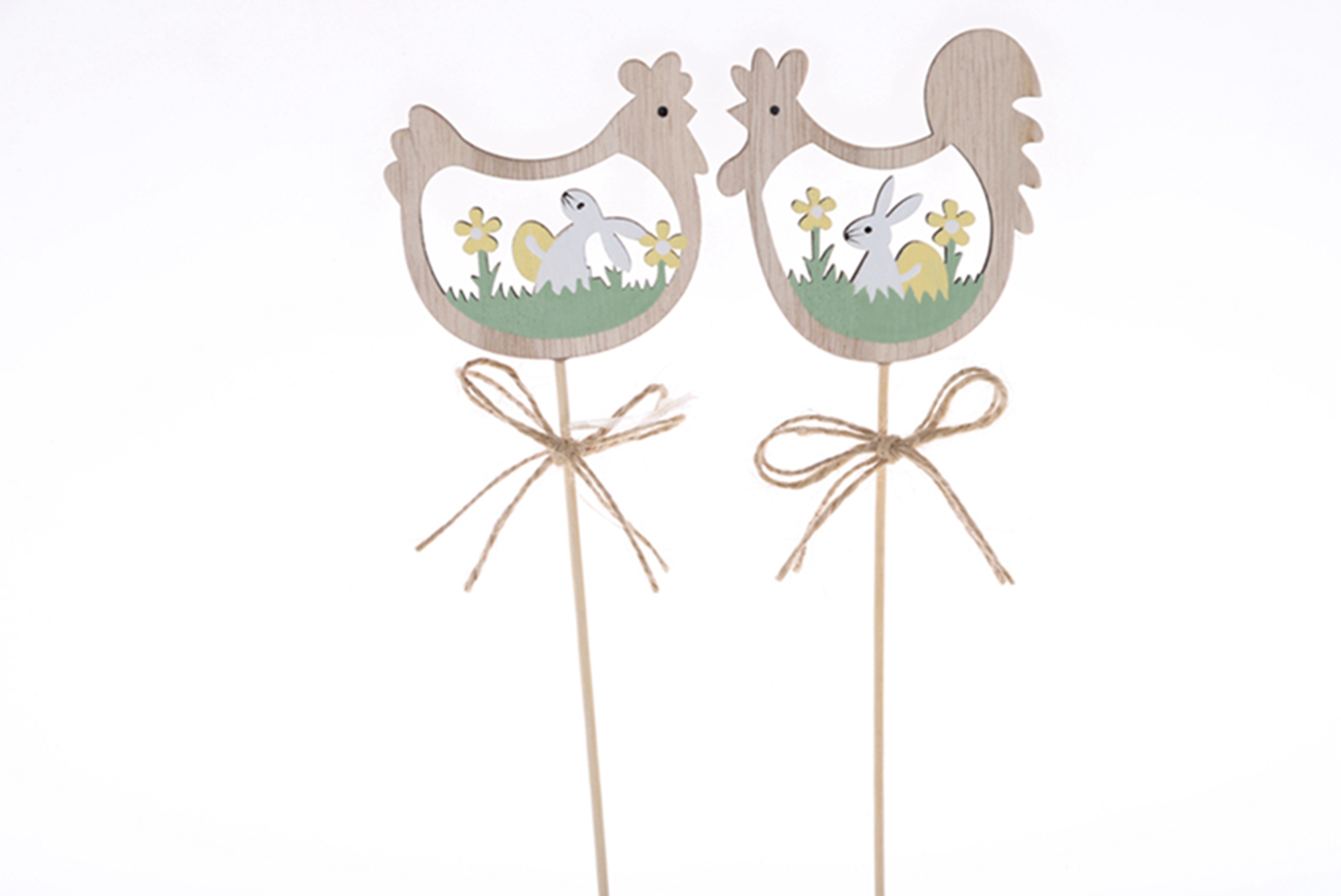 Palillos de madera de primavera, palillos de pollitos, palillos de huevos de Pascua, decoraciones para el hogar 5