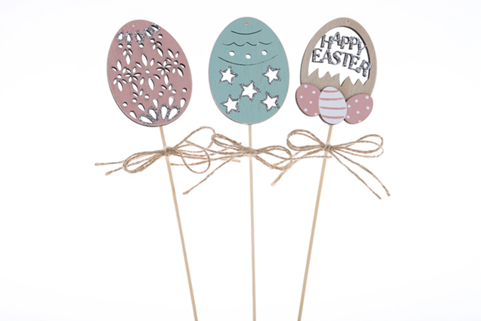 Palillos de madera de primavera, palillos de pollitos, palillos de huevos de Pascua, decoraciones para el hogar 4