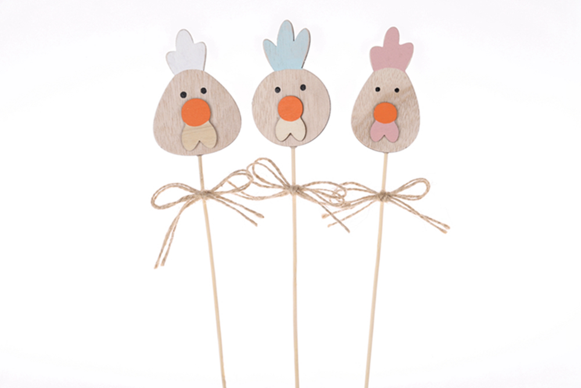 Palillos de madera de primavera, palillos de pollitos, palillos de huevos de Pascua, decoraciones para el hogar 7