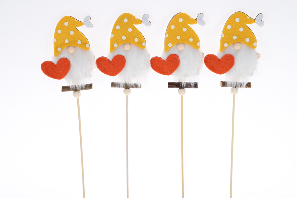 Palillos de madera para Pascua: Palillos de conejo y gnomo, decoraciones para el hogar de Pascua 10