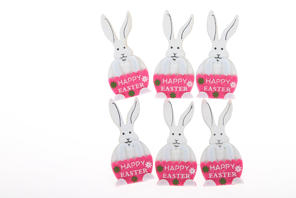 Gnomo de papel autoadhesivo de conejo, artesanía de madera, suministros decorativos para fiestas 1