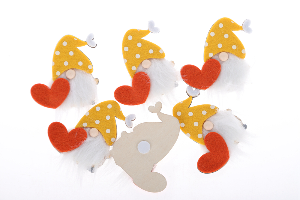 Gnomo de papel autoadhesivo de conejo, artesanía de madera, suministros decorativos para fiestas 2
