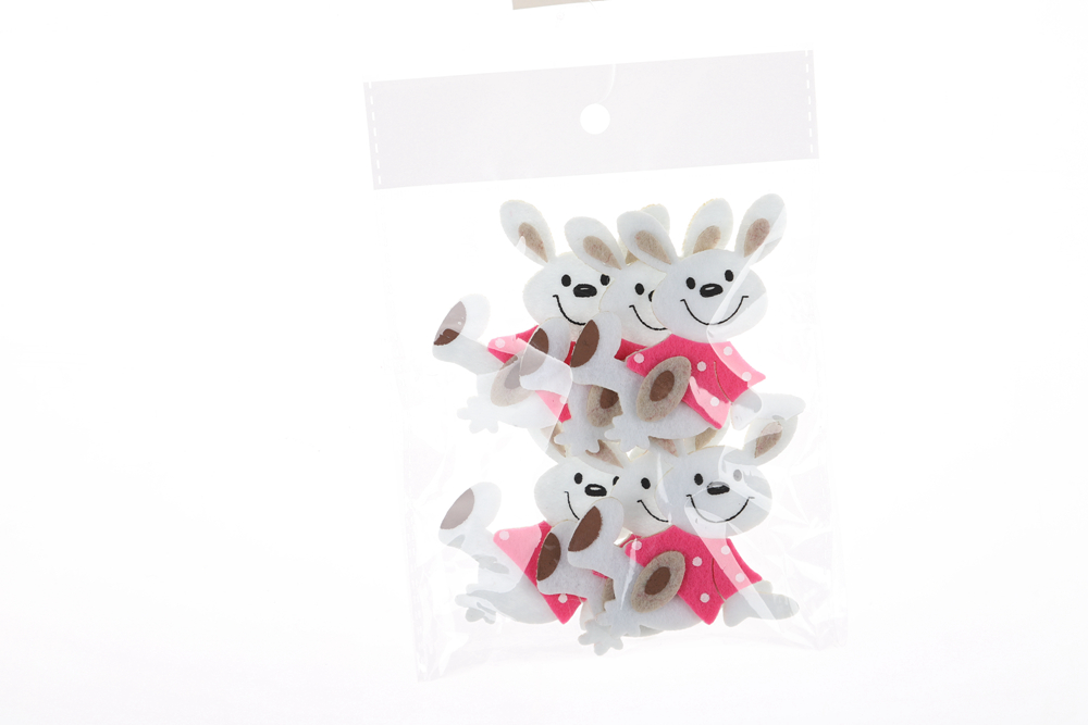 Gnomo de papel autoadhesivo de conejo, artesanía de madera, suministros decorativos para fiestas 4
