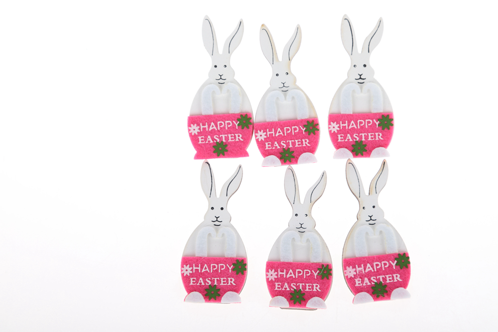 Gnomo de papel autoadhesivo de conejo, artesanía de madera, suministros decorativos para fiestas 6